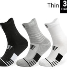 1/3pairs/Lot Men's Socks Compression Stockings Breathable Basketball Sports Cycling running Towel Socks High Elastic Tube Socks Thin Mix Short3pairs / EU 39-45 - IHavePaws