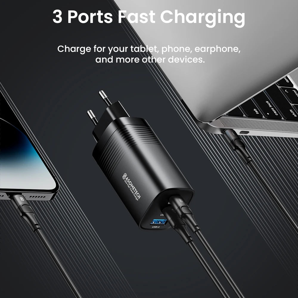 65W GaN USB Type C Charger Quick Charge QC3.0 PD3.0 for IPhone 14 13 Pro Xiaomi Laptop PPS 45W Portable Fast Charger for Samsung