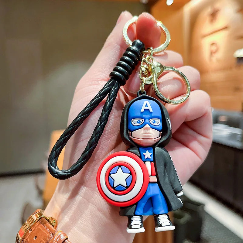 Superhero Spider Man Keychain Avengers Series Captain America Iron Man Hulk Doll Key chain Ring Pendant Fashion Toy Gift for Son 03 - ihavepaws.com