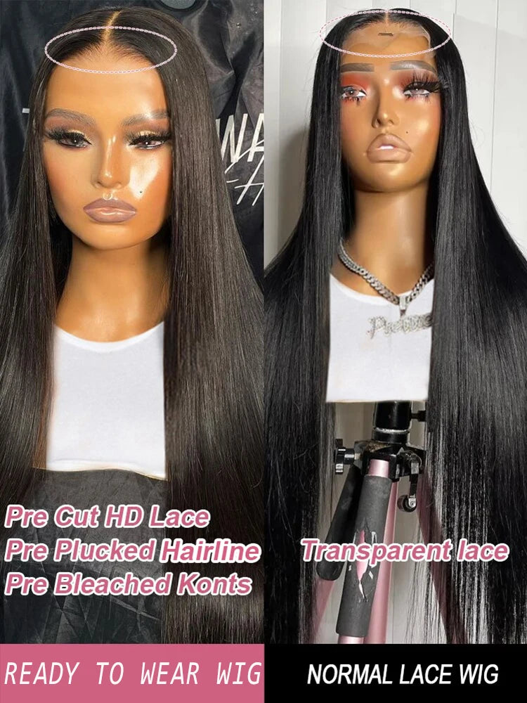 Glueless Wig Human Hair Bone Straight 6x4 5x5 Ready To Wear Lace Closure Wig Human Hair Brazilian Remy Hair No Glue Wig