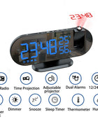 LED Digital Projection Alarm Clock Electronic Alarm Clock with Projection FM Radio (B) Blue on Black - IHavePaws