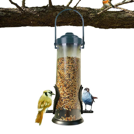 Pet Bird Feeder Outdoor Hanging Pet Food Dispenser Multiple Holes 1 pc - IHavePaws