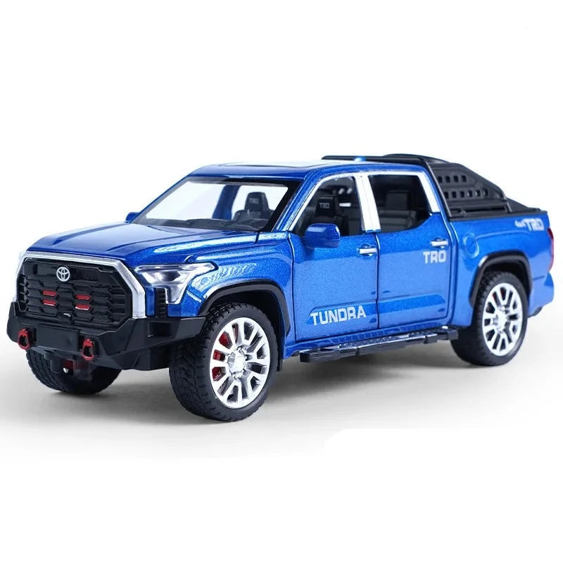 1/32 Tundra Alloy Pickup Car Model Diecast & Toy Metal Off-Road Vehicles Car Model Simulation Sound and Light Childrens Toy Gift Blue - IHavePaws