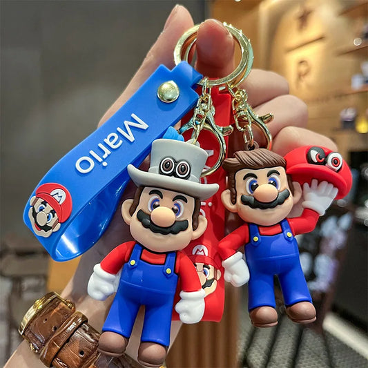 Classic Game Super Mario Brothers Keychain Pendant Cartoon Figurine Doll Male and Female Car Key Chain Charm Gift for Children - ihavepaws.com