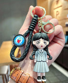 American Drama Character Wednesday Adams Keychain Charm Cute Girl's Car Key chain Pendant Schoolbag ornament Gift For Classmate 03 - ihavepaws.com