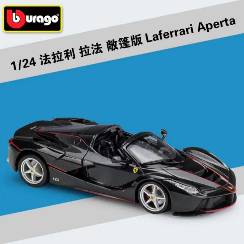 Bburago 1:24 Ferrari LaFerrari Alloy Sports Car Model Diecasts Metal Toy Racing Car Model Simulation Collection Childrens Gifts Open black - IHavePaws