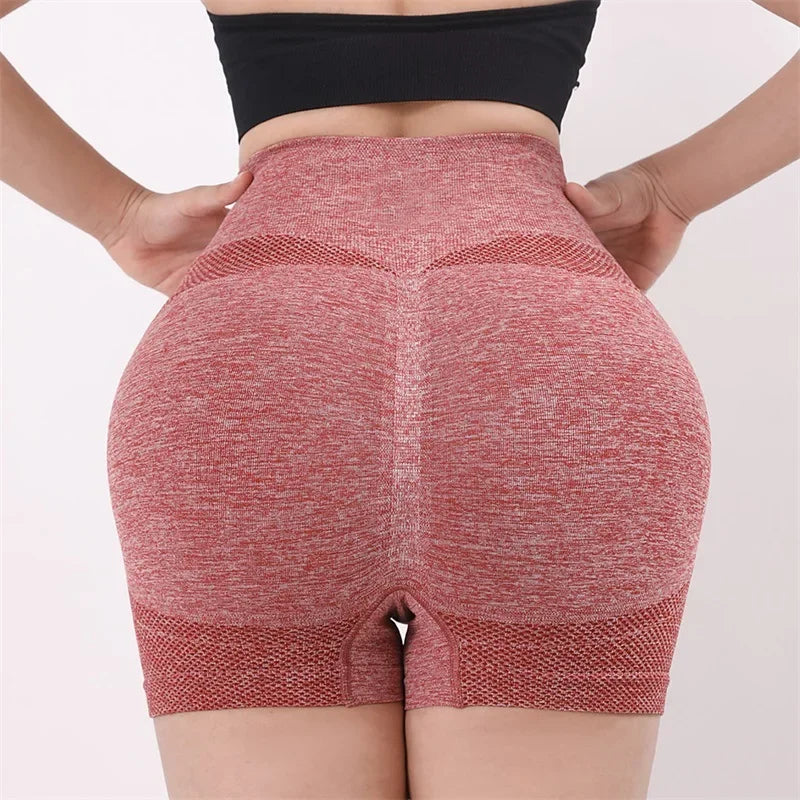 High Waist Yoga Shorts Woman Tights Push Up Leggings Seamless Fitness Workout Running Scrunch Shorts Yoga Pants Summer Gym Wear Style 2Red / S-M - IHavePaws