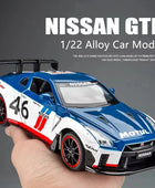 1:24 God Of War Nissan Skyline GTR R34 R35 Alloy Sports Car Model Diecasts Metal Racing Car Model Sound and Light Kids Toys Gift - IHavePaws