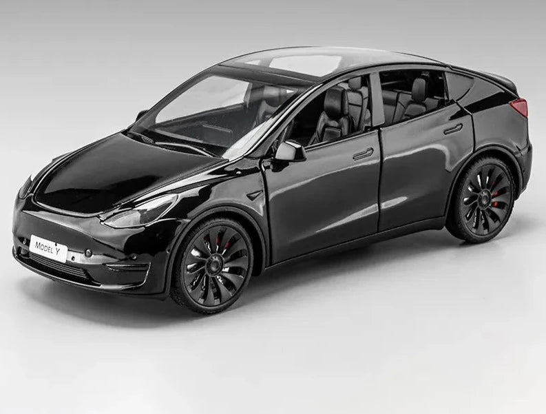 1:24 Tesla Model Y Model 3 Tesla Model S Alloy Die Cast Toy Car Model Sound and Light Model Y Black - IHavePaws