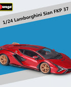 Bburago 1:24 Lamborghini Sian FKP 37 Alloy Sports Car Model Simulation Diecasts Metal Racing Car Model Collection Kids Toys Gift Red - IHavePaws