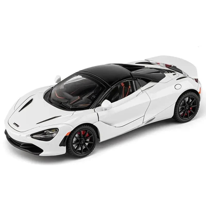 1:24 McLaren 720S Alloy Racing Car Model Diecast Metal Sports Car Model Simulation Sound and Light Collection Childrens Toy Gift White - IHavePaws