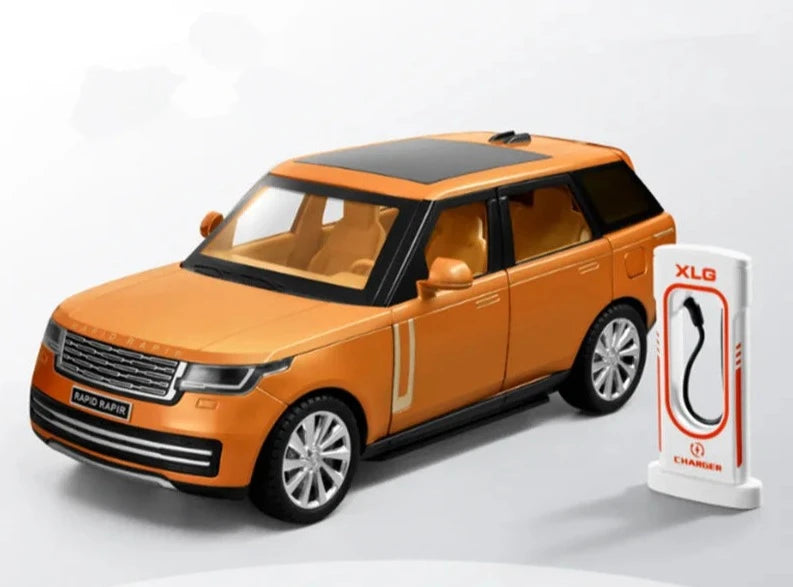 1/24 Range Rover SUV Alloy Car Model Diecasts Metal Toy Off-road Vehicles Car Model Simulation Sound Light Collection Kids Gifts Orange - IHavePaws