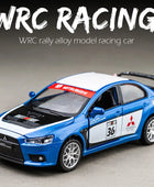 1:32 Mitsubishis Lancer Evo X 10 Alloy Car Model Diecast Metal Toy Vehicle Car Model Simulation Sound Light Collection Kids Gift Racing Blue - IHavePaws