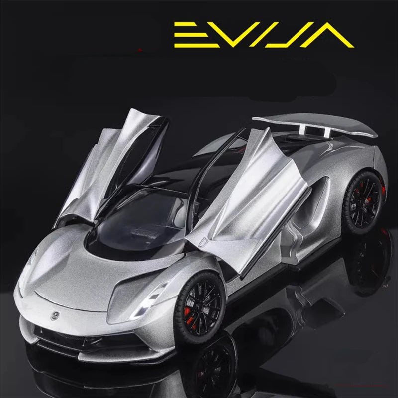 1:24 Lotus EVIJA Alloy Pure Electric Sports Car Model Diecast Metal Racing Super Car Vehicle Model Sound and Light Kids Toy Gift