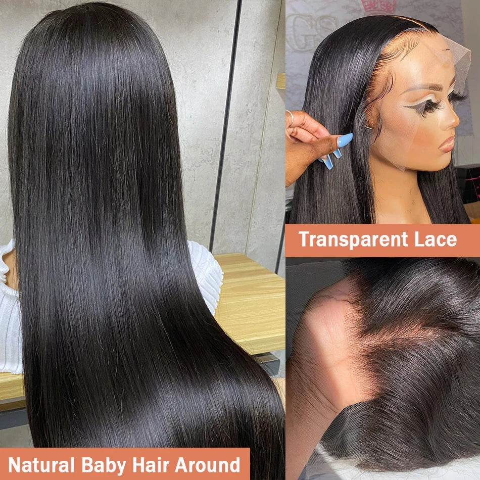 Straight 13x4 13x6 HD Lace Front Human Hair Wigs Wear And Go Glueless Brazilian Human Hair Wigs Lace Frontal Wig