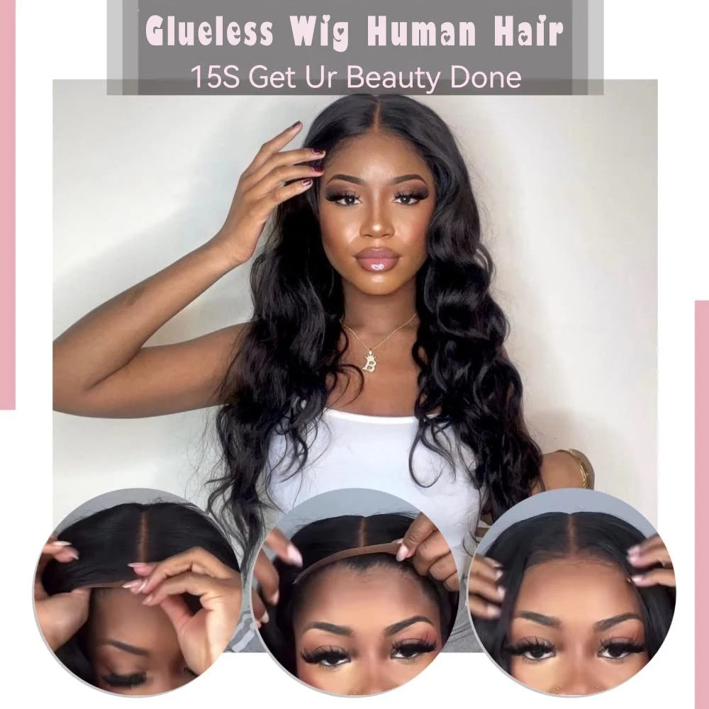 Easy and Go Glueless Wig Body Wave 6x4 5x5 Lace Closure Glueless Wig Human Hair Ready To Wear Pre Cut Pre plucked 13x4 Lace Wigs