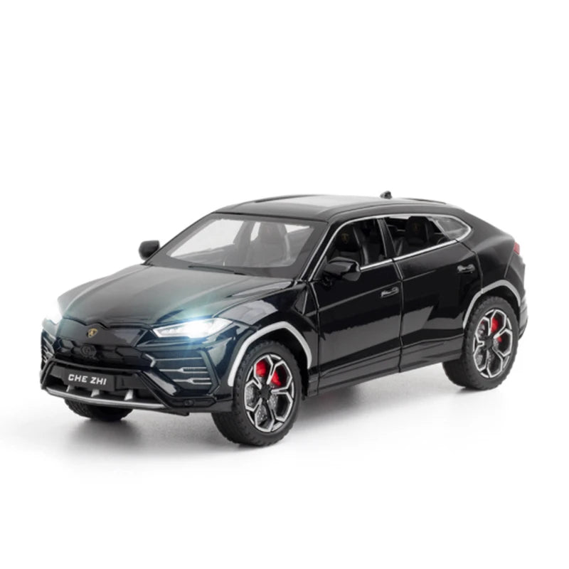 1:24 URUS SUV Alloy Sports Car Model Diecasts Metal Off-road Vehicles Car Model Simulation Sound Light Collection Kids Toys Gift Black - IHavePaws