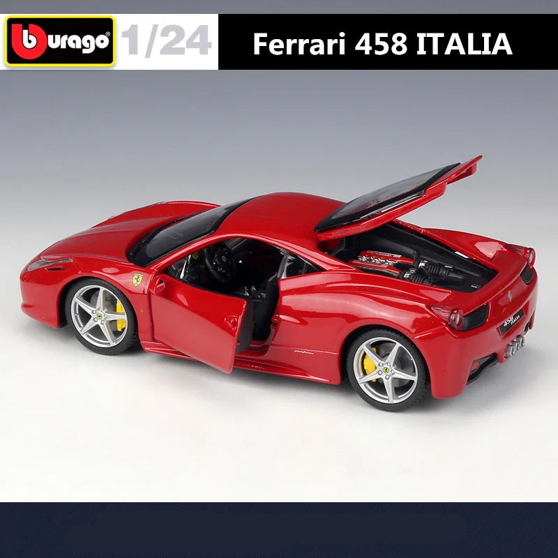 Bburago 1:24 Ferrari 458 Italia Alloy Sports Car Model Diecasts Metal Toy Racing Car Model Simulation Collection Childrens Gifts - IHavePaws