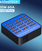 300W 60 Ports Portable USB Chargers Cargador Multi Ports USB Charger Station for Iphone 12 13 Pro Max Xiaomi Ipad Tablet Samsung