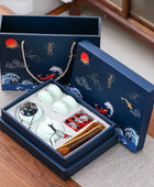 Kung Fu Tea Set Chinese Tea Ceremony Ceramic Set Gift Boxed Q - IHavePaws