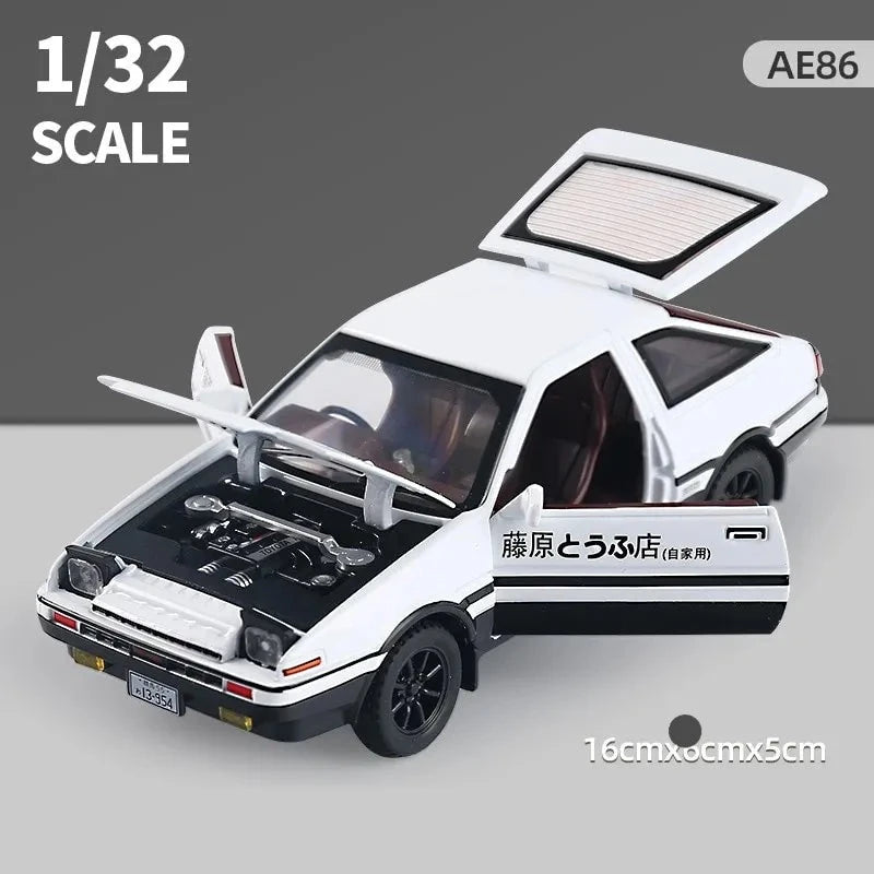 1/32 Initial D AE86 Toy Car Diecast Toyota Miniature Model AE86 Premium White - IHavePaws