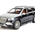 1/24 Maybach GLS-Class GLS600 SUV Alloy Car Model Diecasts Metal Toy Luxy Car Model Collection Sound Light Simulation Kids Gifts Black with silvery - IHavePaws