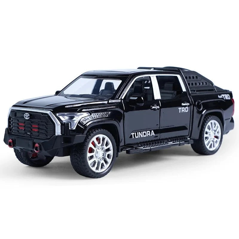 1/32 Tundra Alloy Pickup Car Model Diecast & Toy Metal Off-Road Vehicles Car Model Simulation Sound and Light Childrens Toy Gift Black - IHavePaws