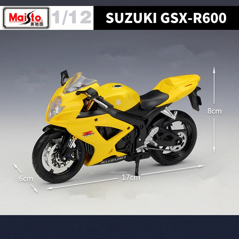 Maisto 1:12 Suzuki GSX-R600 Alloy Racing Motorcycle Model Diecast Metal Street Sports Motorcycle Model Simulation Children Gifts