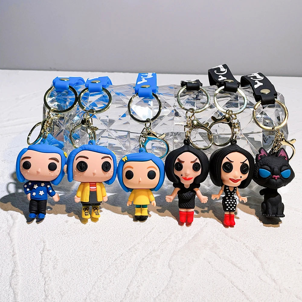 Anime Coraline & The Secret Door Figure Keychain Cartoon Doll Schoolbag Pendent Car Key Accessories Kids Toy Gifts for Friends - ihavepaws.com