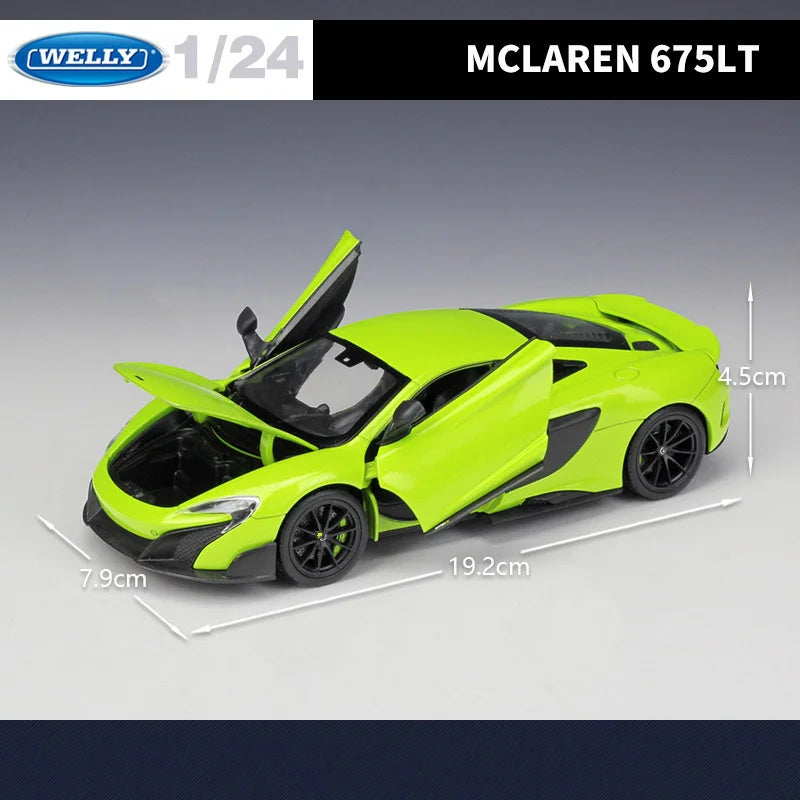 WELLY 1:24 McLaren 675LT Alloy Sports Car Model Diecast Metal Racing Vehicles Car Model High Simulation Collection Kids Toy Gift