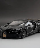 1:18 Bugatti Chiron PUR SPORT Alloy Sports Model Diecast Metal Racing Car Vehicle Model Sound and Light Simulation Kids Toy Gift Black - IHavePaws