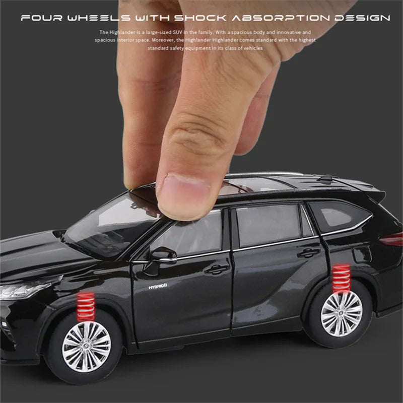 1:32 Highlander SUV Alloy Car Model Diecast Metal Toy Off-road Vehicle Car Model Simulation Sound and Light Collection Kids Gift