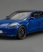 1:24 Tesla Model Y Model 3 Tesla Model S Alloy Die Cast Toy Car Model Sound and Light Model 3 Blue - IHavePaws