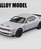 1:32 Dodge Challenger SRT Alloy Musle Car Model Diecasts Metal Sports Car Model Simulation Sound Light Collection Kids Toys Gift Gray - IHavePaws