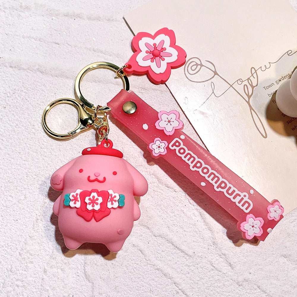 Sanrio Hello Kitty Keychain Cute Cartoon Melody Kuromi Cinnamoroll Doll Pendant Decoration Keyring Jewelry Girl&Child Gifts Toy KTM 8 - ihavepaws.com