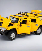 1/24 HUMMER H2 Alloy Car Model Diecasts & Toy Metal Off-road Vehicles Car Model Simulation Sound and Light Collection Kids Gifts Yellow - IHavePaws