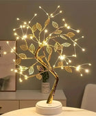 Tree LED Light USB Table Lamp Adjustable Touch Switch DIY Artificial Xmas Tree Fairy Night Light Home Christmas Decoration 1PC Warm Yellow - IHavePaws