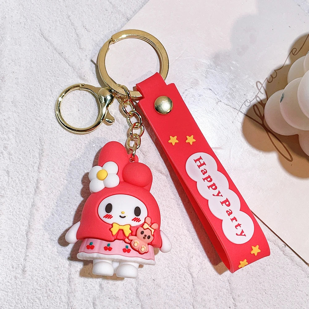 1PC Cute Sanrio Series Keychain For Men Colorful Keyring Accessories For Bag Key Purse Backpack Birthday Gifts SLO 08 - ihavepaws.com