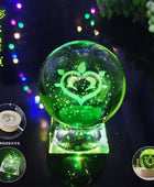 Genshin Impact Luminous 7 Element LED Crystal Ball Eye of Original God Cosplay Toy Ornaments Glass Sphere Home Decoration Gift Dendro / crystal base - IHavePaws