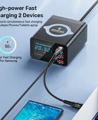 110W Type C Fast Charger Wireless Charger LCD Display 5 In 1 USB Charging Station for Laptop IPhone 14 13 12 Samsung S22 MacBook