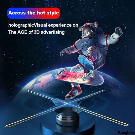 F65 3D Fan Hologram Projector HD Light Display Wall-Mounted Wifi Sign Holographic Advertising Projector Player Remote Control - IHavePaws