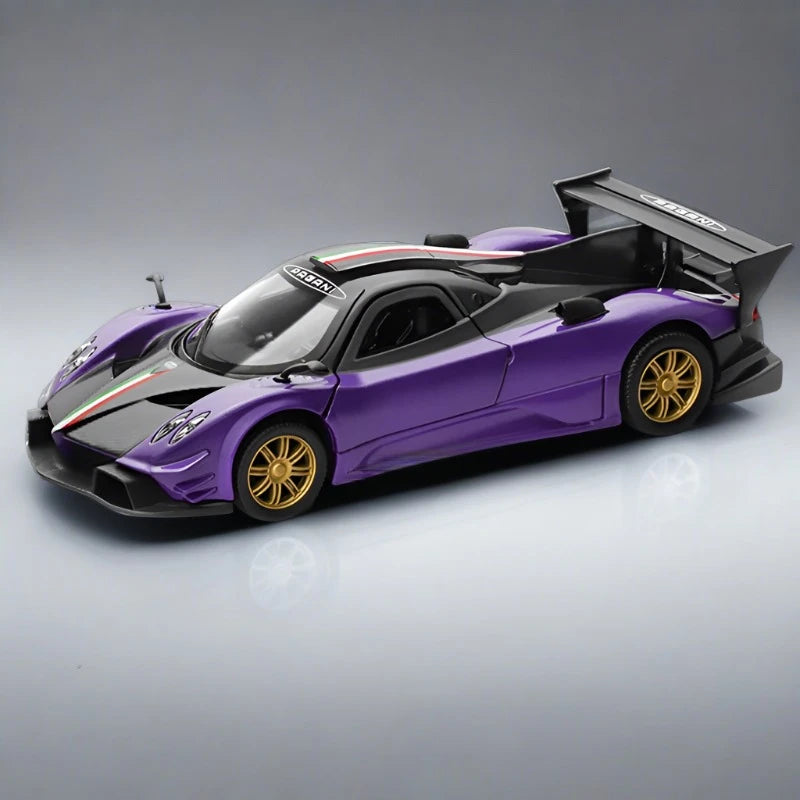 1:31 Pagani Zonda R Revolucion Alloy Sports Car Model Diecasts Metal Toy Racing Car Model Simulation Sound and Light Kids Gifts Purple - IHavePaws