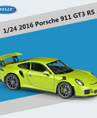 WELLY 1:24 Porsche 911 GT3 RS Alloy Sports Car Model Diecast Metal Toy Racing Car Model Simulation Collection Childrens Toy Gift Green - IHavePaws