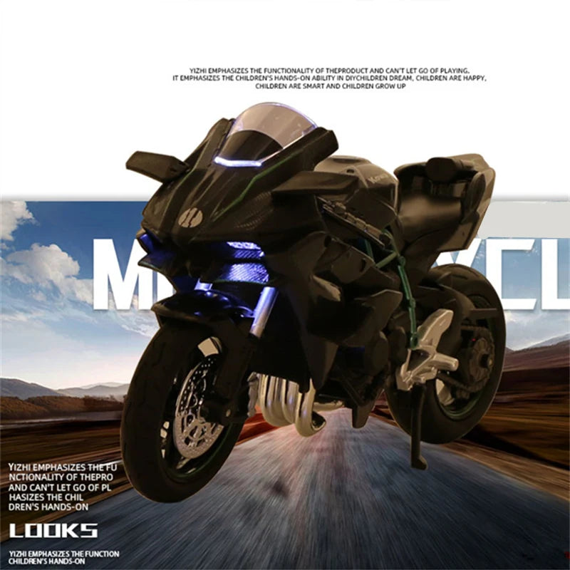 1:12 KAWASAKI H2R Alloy Racing Motorcycle Simulation Metal - IHavePaws