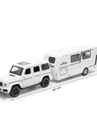 1/32 Alloy Trailer RV Car Model Diecast Metal Recreational Off-road Vehicle Truck Camper Car Model Sound and Light Kids Toy Gift A White - IHavePaws