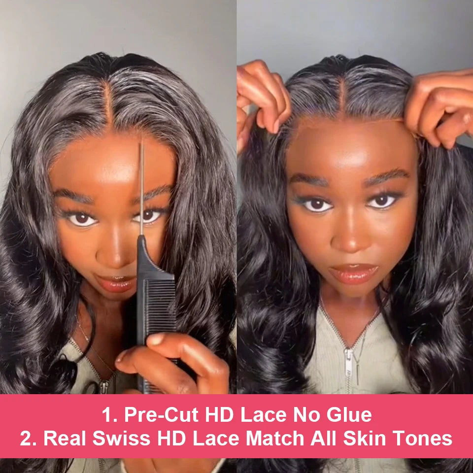 Easy and Go Glueless Wig Body Wave 6x4 5x5 Lace Closure Glueless Wig Human Hair Ready To Wear Pre Cut Pre plucked 13x4 Lace Wigs