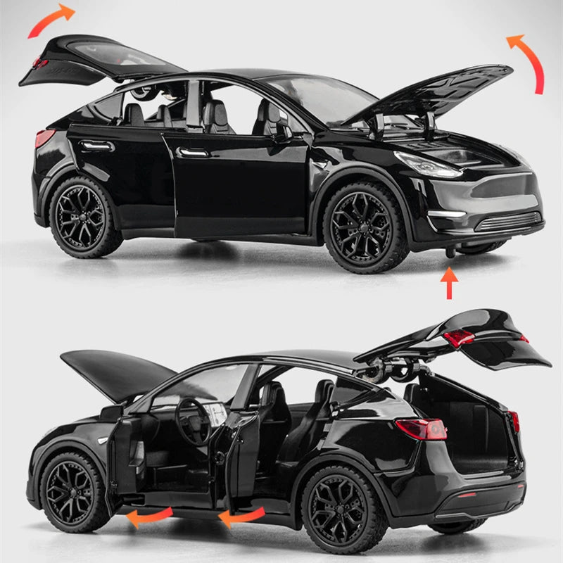 1:32 Tesla Model Y SUV Alloy Car Model Diecast Metal Vehicles Car Model Simulation Collection Sound and Light Childrens Toy Gift - IHavePaws