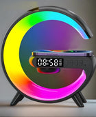 Wireless Charger Pad Stand Speaker with RGB Night Light and Alarm Clock Black - IHavePaws