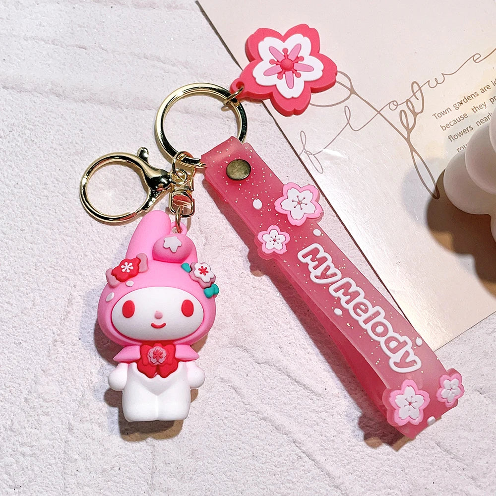 Sanrio Hello Kitty Keychain Cute Cartoon Melody Kuromi Cinnamoroll Doll Pendant Decoration Keyring Jewelry Girl&Child Gifts Toy KTM 7 - ihavepaws.com