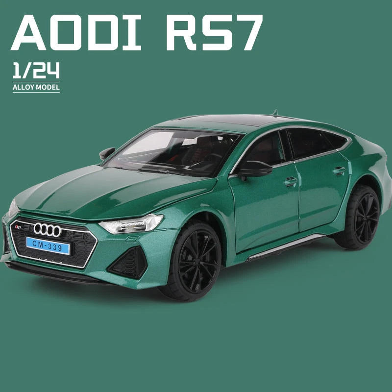 1:24 AUDI RS7 Coupe Alloy Car Model Diecast & Toy Vehicles Metal Toy Car Model High Simulation Sound Light Collection Kids Gifts Green - IHavePaws